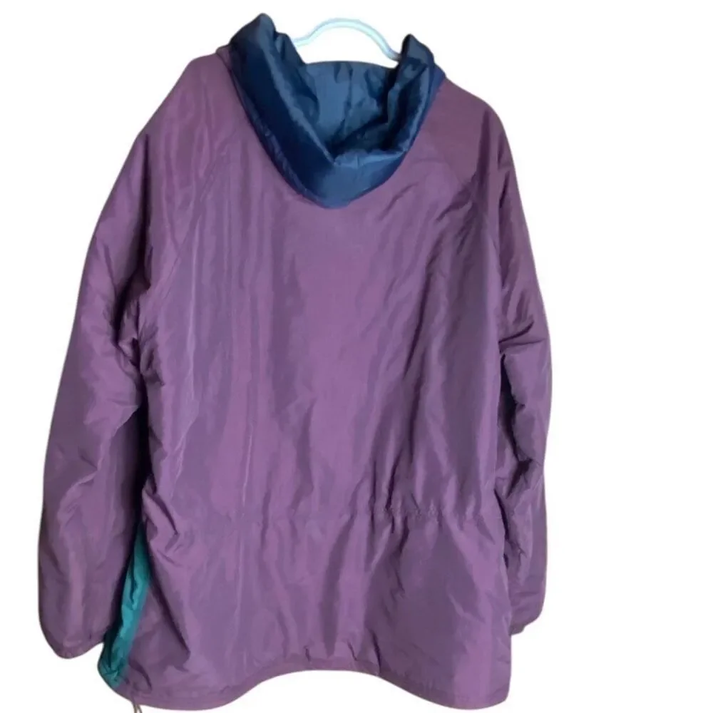 L.L. Bean Purple Anorak Pullover Jacket Men’s XLTall Hooded Outdoor Windbreaker